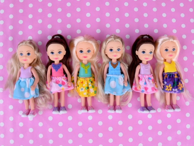 Krásné mini panenky 12 cm sada 6 kusů