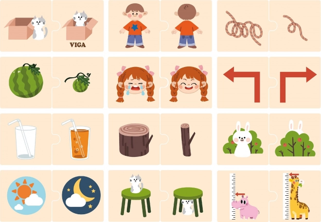 Dřevěné puzzle s protikladnými obrázky VIGA