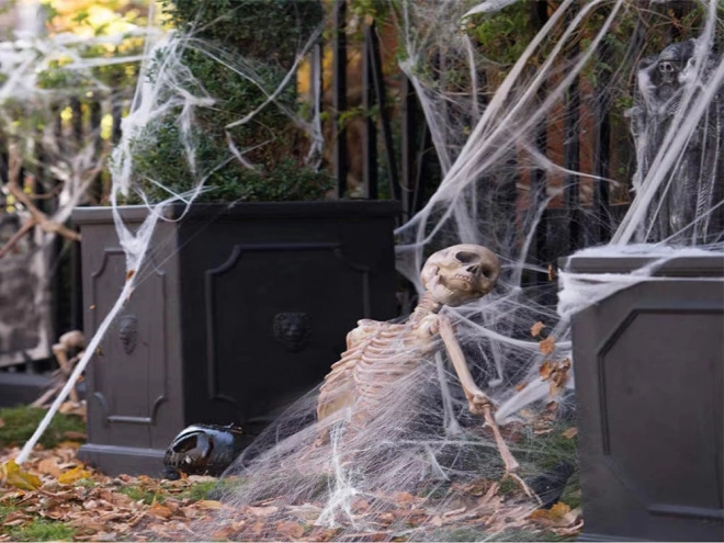 Halloweenská umělá pavučina s pavouky