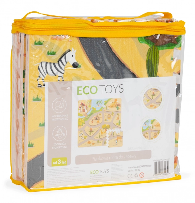 ECOTOYS Pěnové puzzle Safari s okraji
