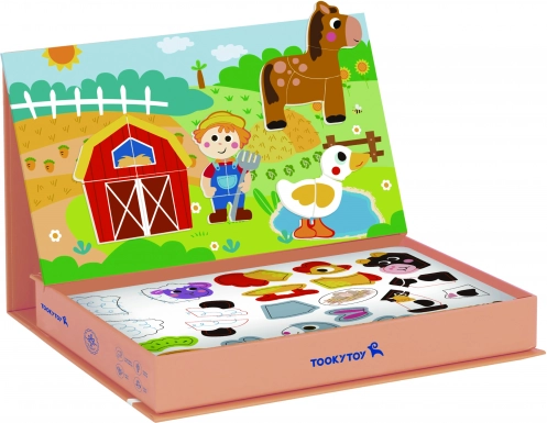 Tooky Toy Magnetická Skládačka Farma Puzzle