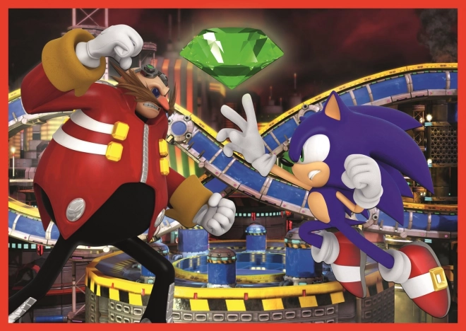 Puzzle 4v1 Sonic/Sonic The Hedgehog 28,5x20,5cm v krabici 28x28x6cm