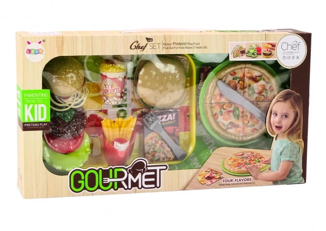 Rychlé občerstvení Pizza Burgery Burgery Hranolky Příslušenství pro děti 24 položek.