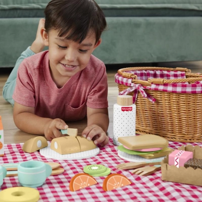 Piknikový koš s dřevěnými dobrotami Fisher-Price