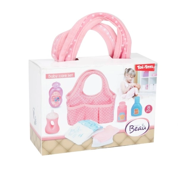 Taška pro panenky s doplňky plast v plastové krabičce 17x12x7cm
