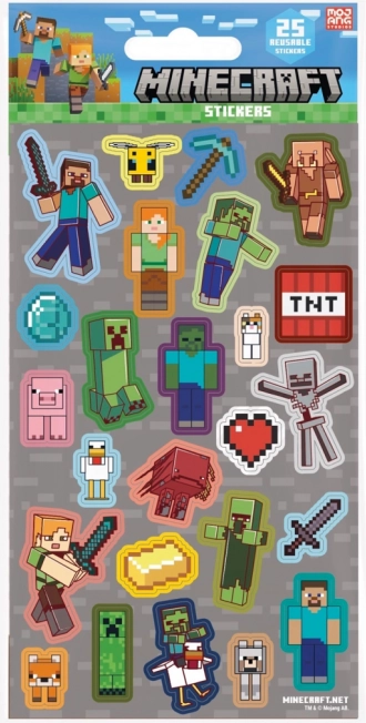Minecraft šedé samolepky