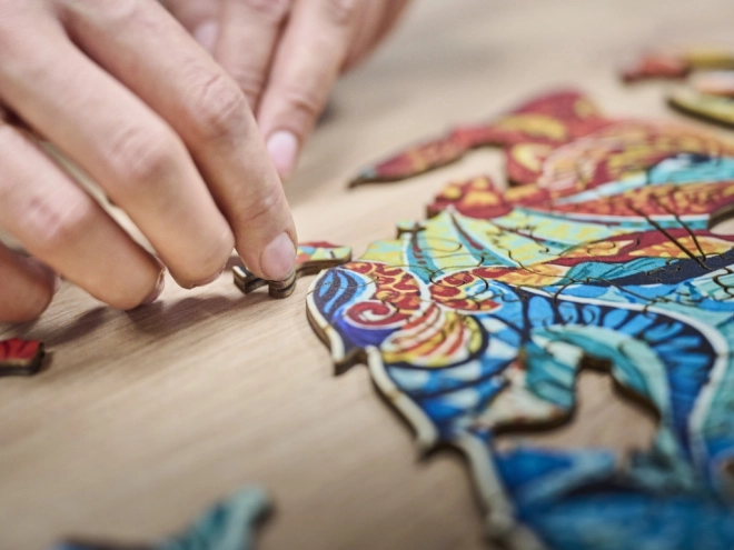 3D dřevěné puzzle Premium Liška - 148 dílků