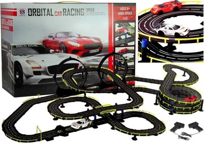 Závodní dráha Slot Cars s auty a ovladači