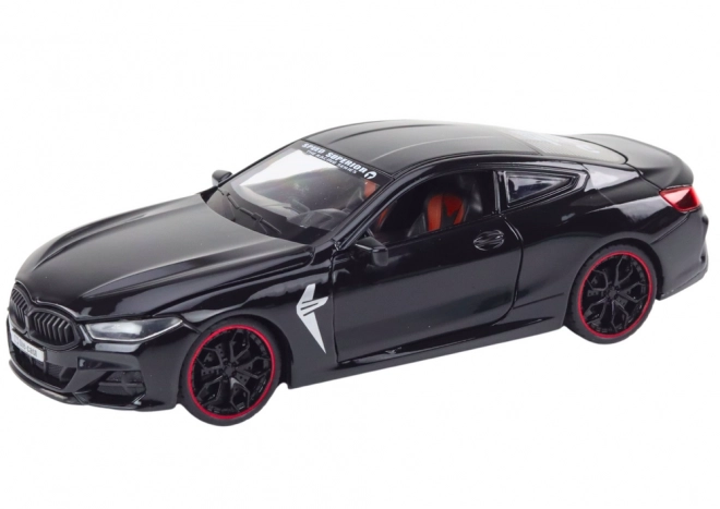 Kovové sportovní auto s třecím pohonem a otevíracími prvky 1:24 černé