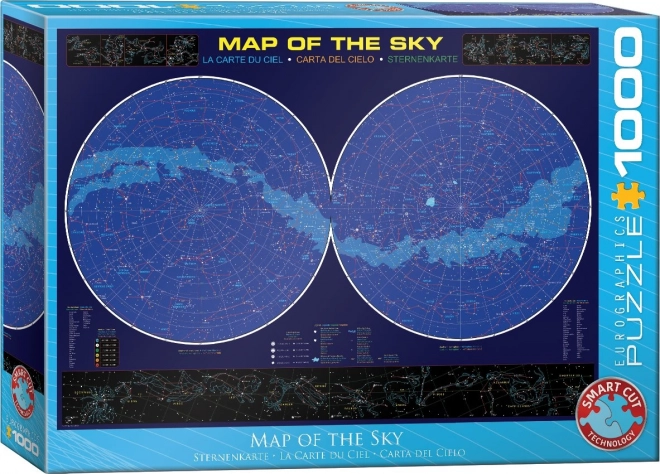 EUROGRAPHICS Puzzle Mapa Nebe 1000 Dílů