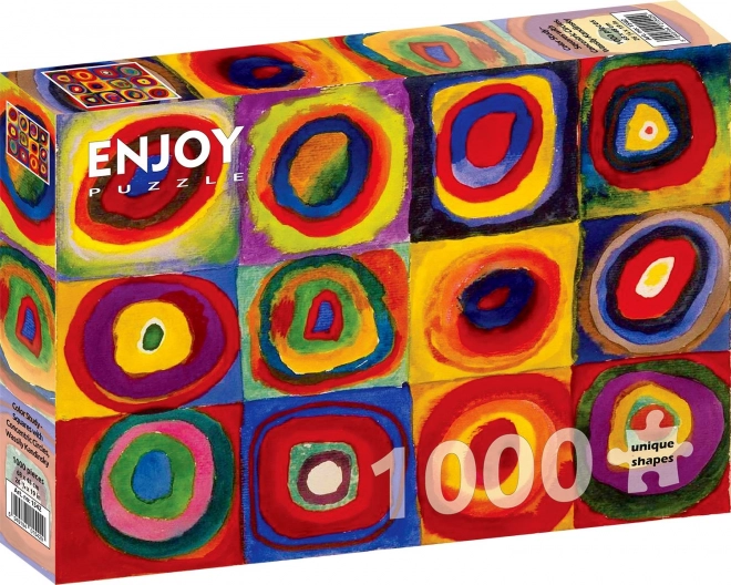 Puzzle Vassily Kandinsky: Studie barev - Čtverce s kruhy 1000 dílků