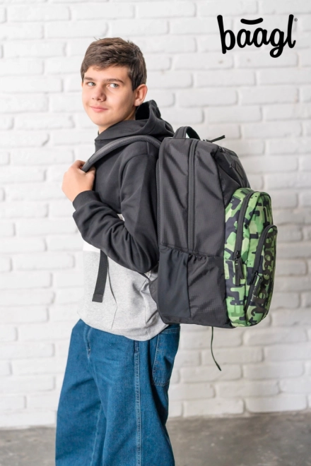 Sada BAAGL Coolmate Green: batoh, penál, sáček