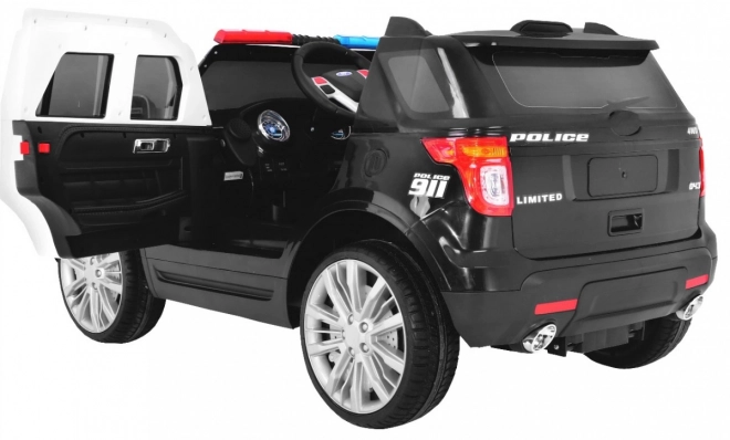 Policejní bateriové SUV pro děti + sirény + světla + megafon + dálkové ovládání + pomalý start + EVA + samolepky
