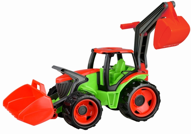 Traktor Lena se lžící a bagrem zeleno-červený