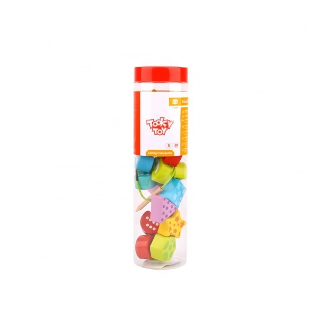 Dřevěná šněrovací housenka TOOKY TOY