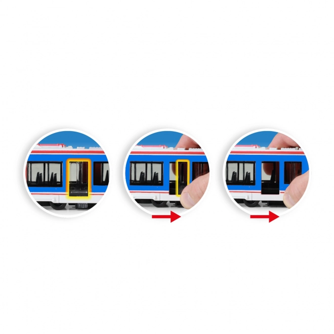 Kovová tramvaj modrá 20cm