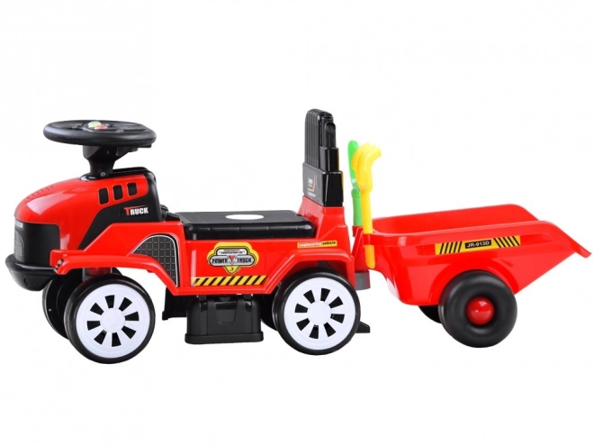 Jeździk Traktor s Přívěsem – Červená
