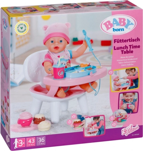 BABY born jídelní židlička se zvuky a světly pro panenky