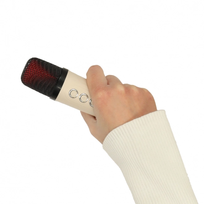 Karaoke reproduktor USB Bluetooth krémový