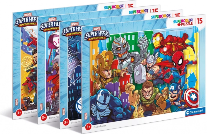 Rámové puzzle 15 dílků Superhero Clementoni