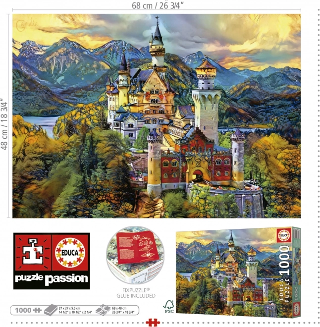 EDUCA Puzzle Neuschwanstein 1000 dílků