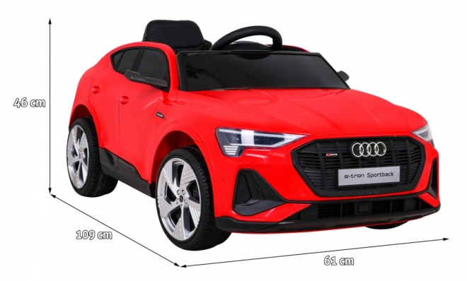 Audi E-Tron Sportback pentru copii + Pilot + tracțiune 4x4 + pornire lentă + radio MP3 + LED – Červená