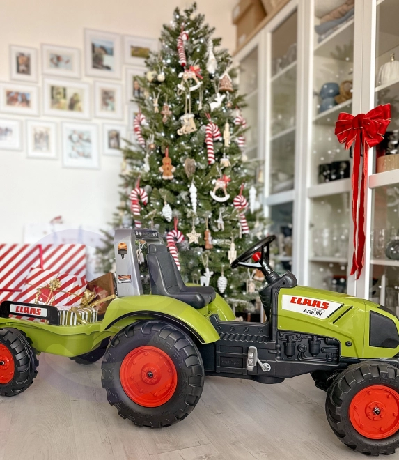 FALK Traktor šlapací Claas Arion 430 s vlečkou