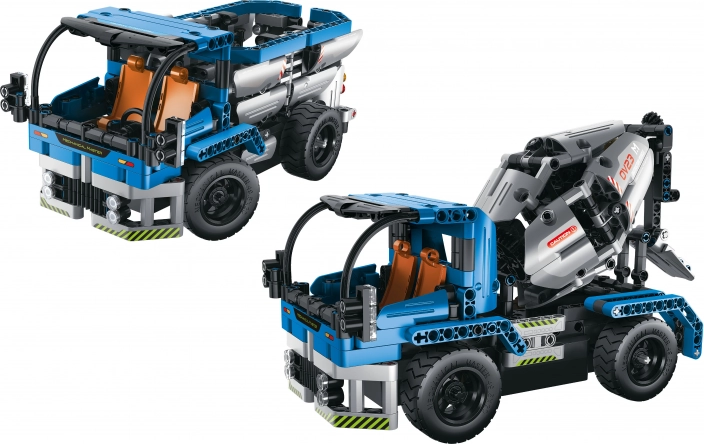 Stavebnice nákladní auto a domíchávač 2v1 RC 26 cm