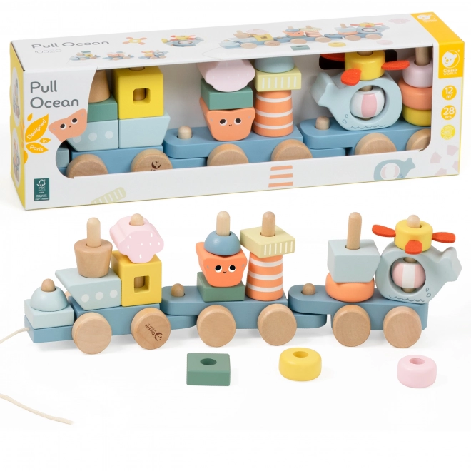 Montessori dřevěná vláčkodráha Oceán