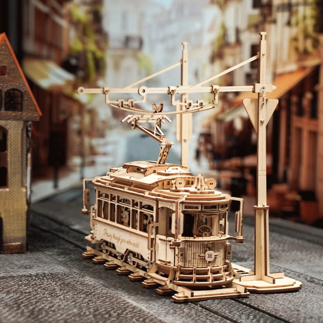 RoboTime 3D dřevěné mechanické puzzle Tramvaj