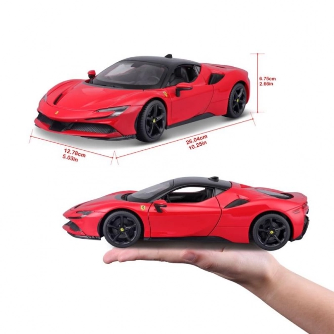 Kovový model Ferrari SF90 Stradale červený 1:18