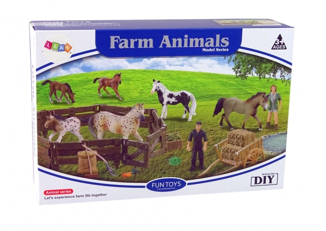 Dřevěná stavebnice Farma s koňmi