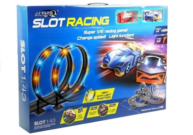 Závodní dráha 2 Slot Cars 1:43 Smyčka Světla