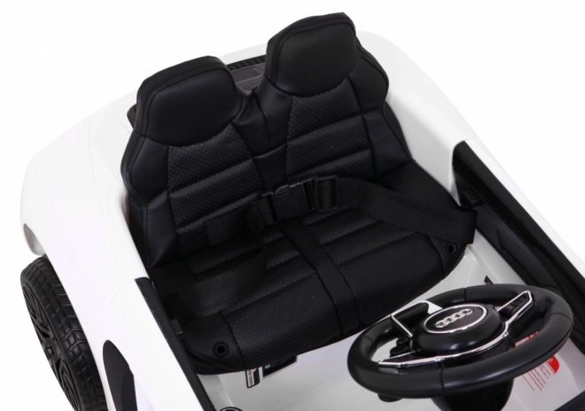 Audi R8 na baterie pro děti Bílá + Dálkové ovládání + EVA + Pomalý start + MP3 LED