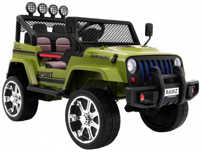 Terénní auto Raptor Drifter Green + Dálkové ovládání + Pohon 4x4 + Úložný prostor + Pomalý start + MP3 LED dioda