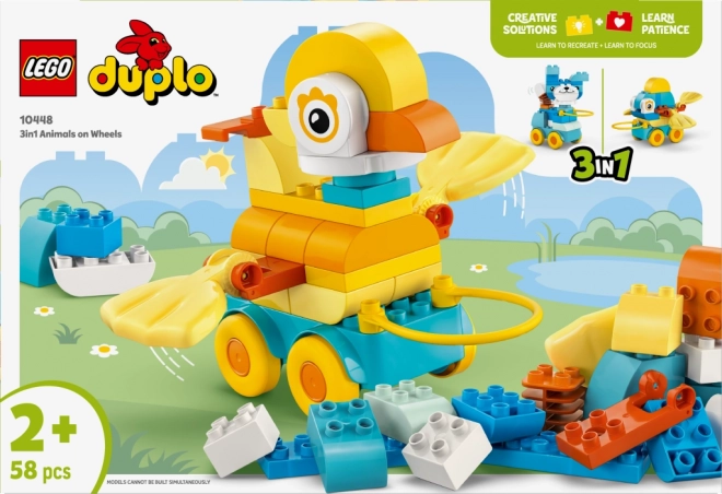 LEGO DUPLO 3 v 1: Zvířátka na kolečkách