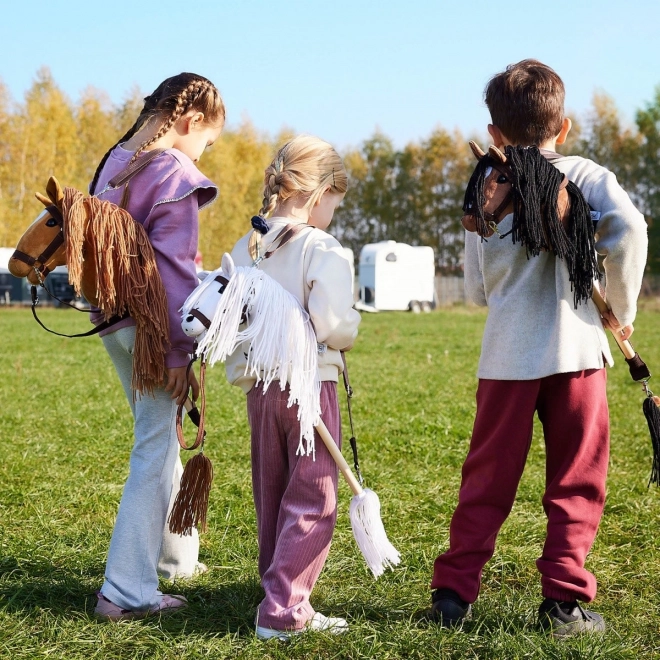 Dřevěný kůň na tyči Hobby Horse HOPPIHORSE Kaštanová hnědá