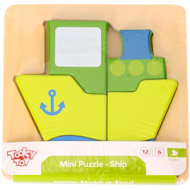 Dřevěné mini puzzle loďka od Tooky Toy