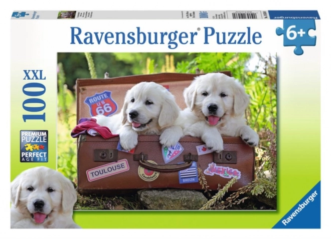 Ravensburger Puzzle cestující štěňata 100 dílků