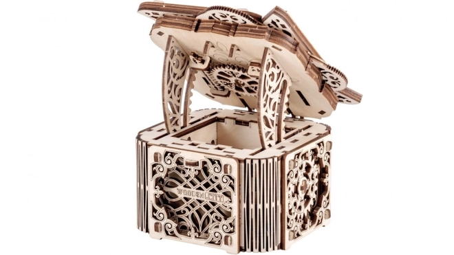 Dřevěný mechanický puzzle Tajemná schránka