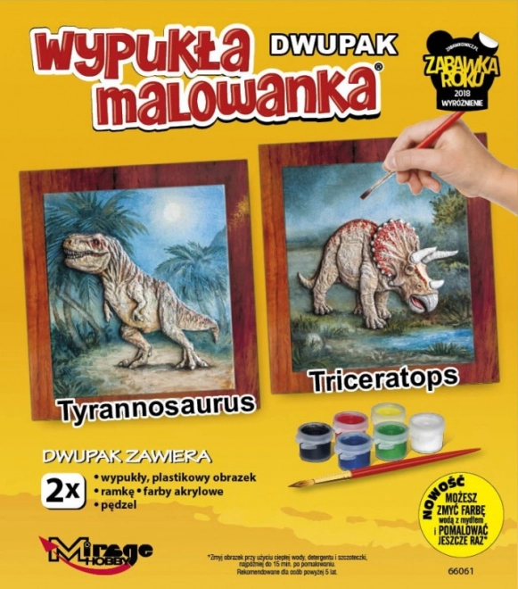 Vypouklé malování Two-pack Dinosauři Tyrannosaurus-Triceratops
