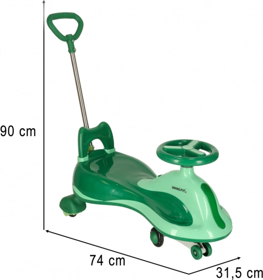 Zelený jezdicí hračka Swing Fix pro děti