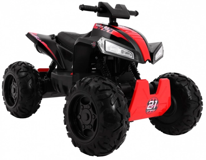 Dětská čtyřkolka Sport Run Battery Quad Black + 4x4 + LED + rádio MP3