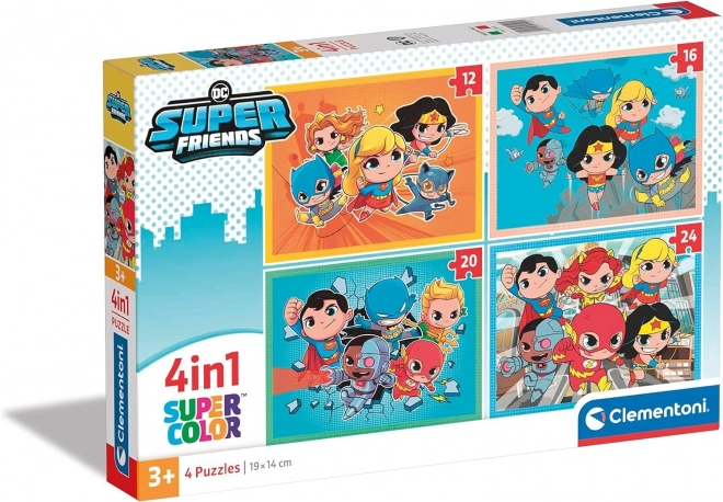 CLEMENTONI Puzzle DC Super Friends 4v1 (12+16+20+24 dílků)