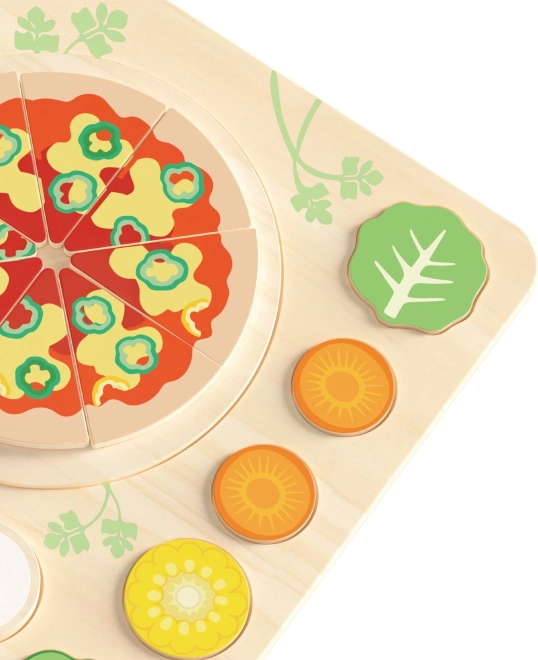 CLASSIC WORLD Dřevěná pizza na krájení, puzzle 22 dílů