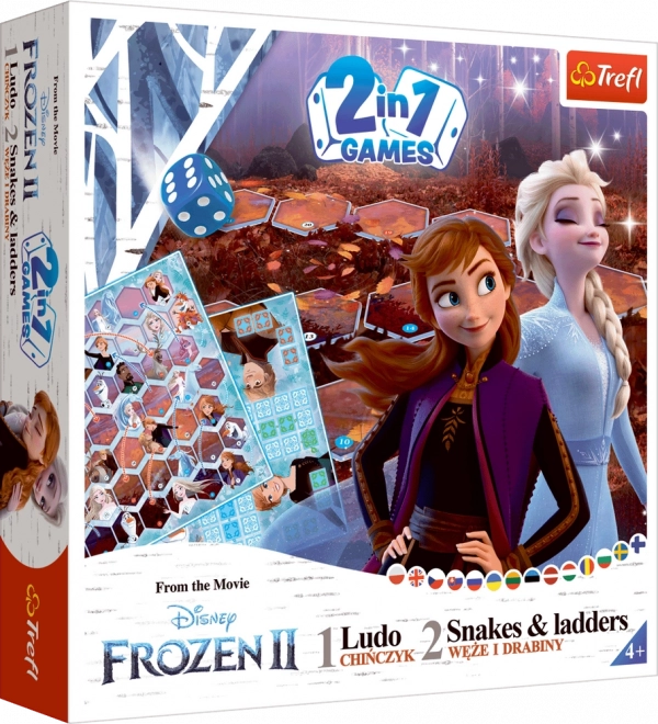 Soubor her 2v1 Člověče, nezlob se, Hadi a žebříky Frozen II/Ledové království II v krabici 24x24x5,5