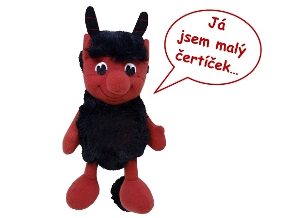 Čert Hubert plyš 15cm česky mluvící na baterie 12m+