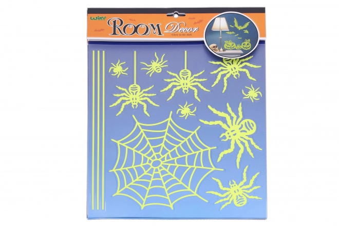 Nálepky na zeď svítící ve tmě pavouci Halloween