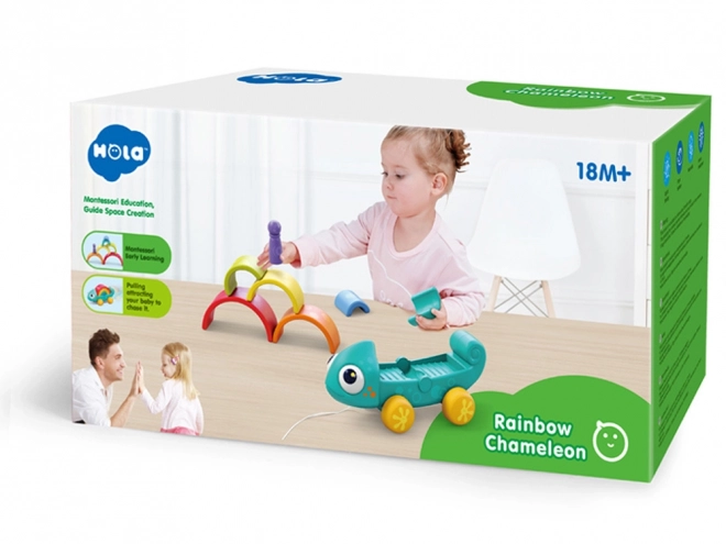 Duhový chameleon hračka montessori 18m+