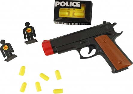 Policejní pistole s terči a měkkými náboji
